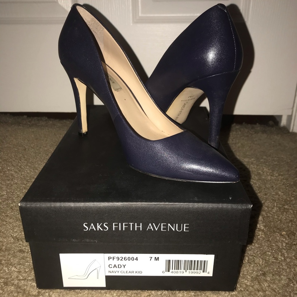Navy Saks Fifth Avenue Cady Heels